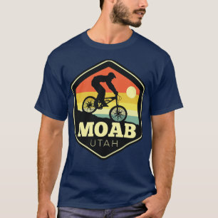T-shirt Moab Utah Mountain Vélo Vintage Sunset Hexagon