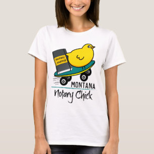 T-shirt Mobile Notaire Chick Riding Skateboard Montana