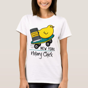 T-shirt Mobile Notaire Chick Riding Skateboard New York