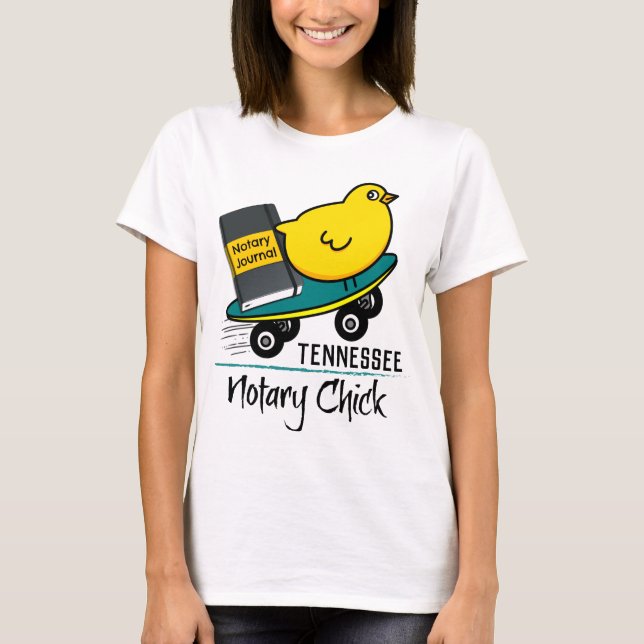 T-shirt Mobile Notaire Chick Riding Skateboard Tennessee (Devant)