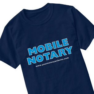 T-shirt Mobile Notaire Public Navy Blue Editable Website