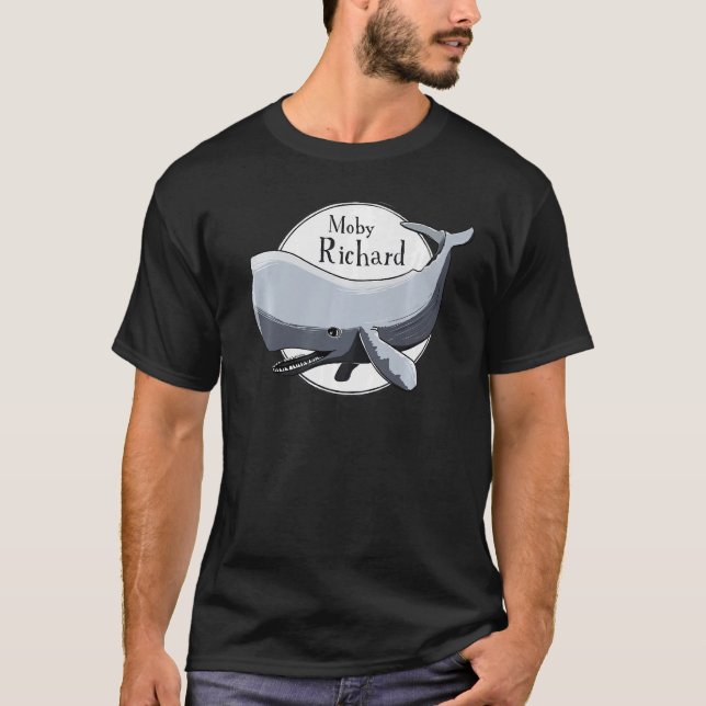 T-shirt Moby Richard White Whale Literature Pun (Devant)