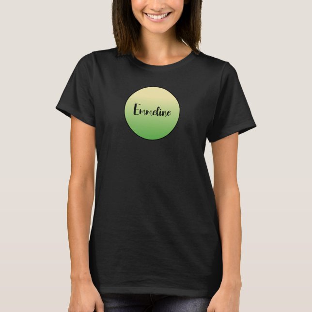 T-shirt Mod Retro Green Yellow Circle Nom Monogramme (Devant)