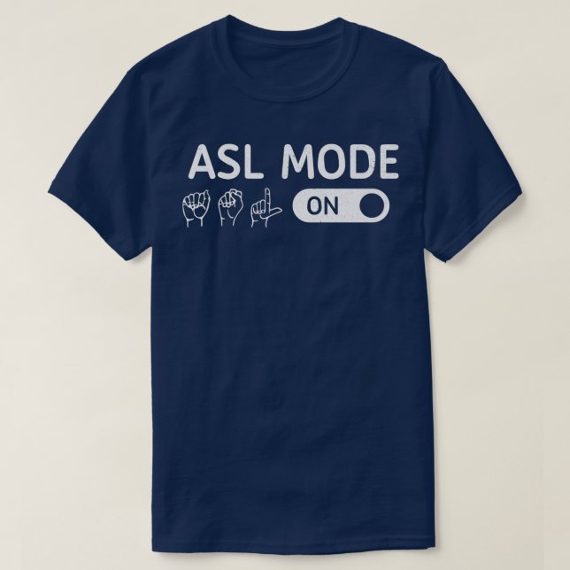 T-shirt Mode ASL sur interprète Traducteur Signet main Lan (Design devant)