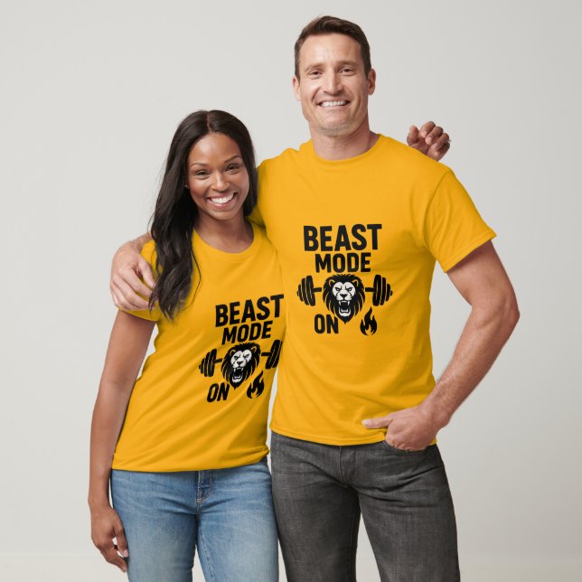T-shirt Mode Bête Activé - Fierce Lion Motivation T-Shir (Unisexe)