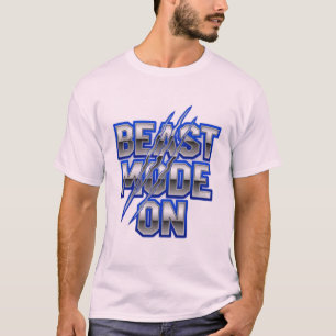 T-shirt Mode bête activé - Texte métallique gras avec marq