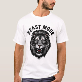 T-shirt Mode Bête Tête de Lion – Conception de Puissance A