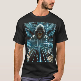 T-shirt # mode : chemise pour hommes noirs avec hacker pr