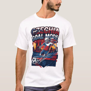 T-shirt Mode de but de Tchéquie Squelette Attaquant Nation