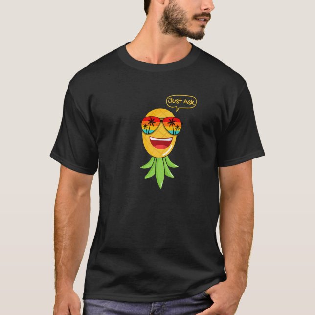 T-shirt Mode de fête à l'envers de l'ananas Swinger Vanill (Devant)