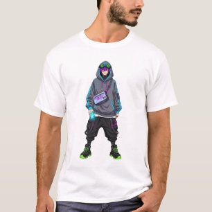 T-shirt Mode de rue animé cyberpunk Tokyo Drip