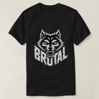 T-shirt Mode de rue tête de loup brutal