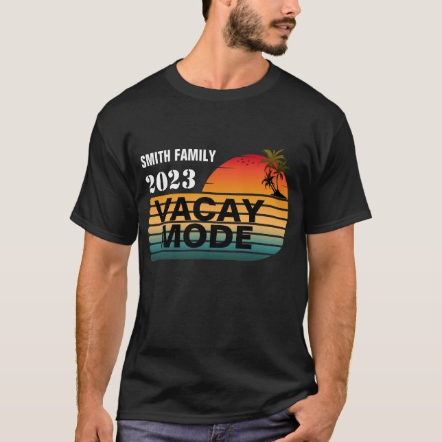 T-shirt MODE DE VACANCES FAMILIAL RETRO PERSONNALISÉ vinta (Devant)