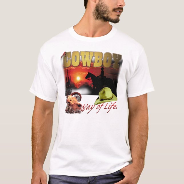 T-shirt Mode de vie de cowboy (Devant)