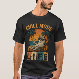 T-shirt mode détente activé - Un chat avec des lunettes