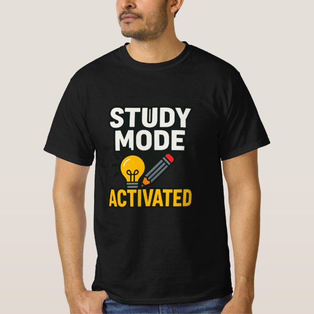 T-shirt Mode d'étude activé • Étudiant et enseignant  (Devant)
