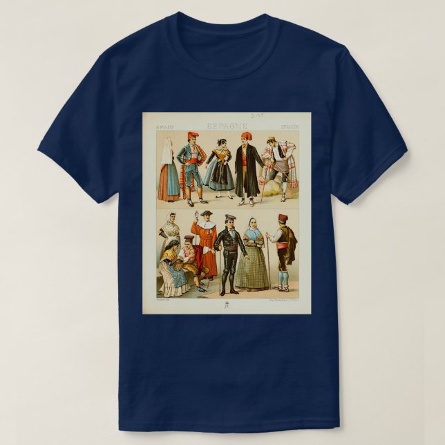 T-shirt Mode et mode de vie espagnols du XVIIIe siècle (Design devant)