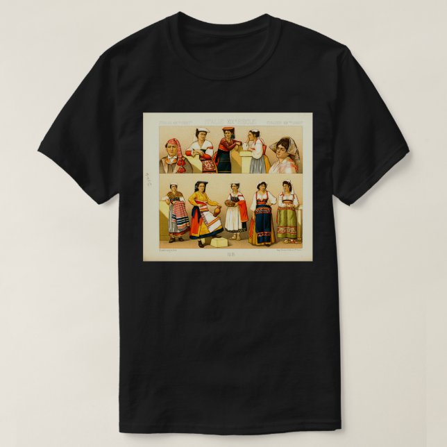 T-shirt Mode et mode de vie italiens antiques XVIIIe siècl (Design devant)