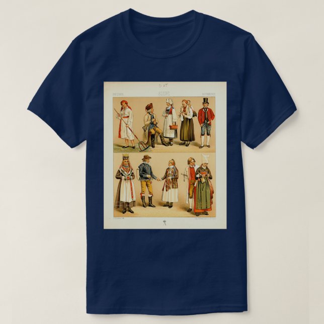T-shirt Mode et mode de vie suédois du XVIIIe siècle (Design devant)