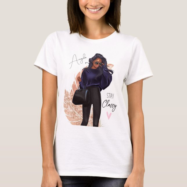 T-shirt Mode Faux Parties scintillant fille Cheveux rouges (Devant)