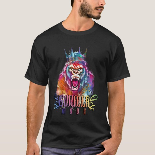 T-shirt Mode Gorilla Motivation Fitness King Beast Entraîn (Devant)