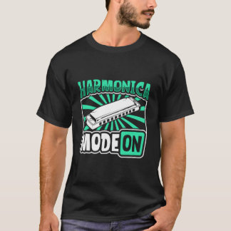 T-shirt Mode Harmonica Activé Joueur de Harmonica