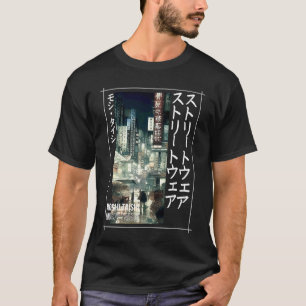 T-shirt Mode Japonais Glitch Cyberpunk Tokyo Streetwear