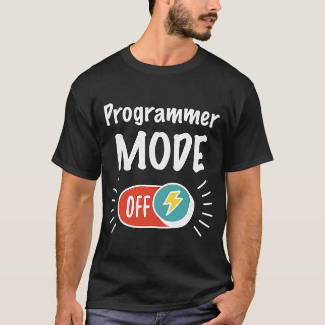 T-shirt Mode Programmeur Activé Pour Un P Travaillé Et Mot (Devant)
