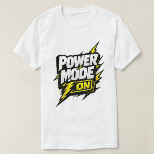 T-shirt Mode Puissance Activé Typographie Motivante Éclair