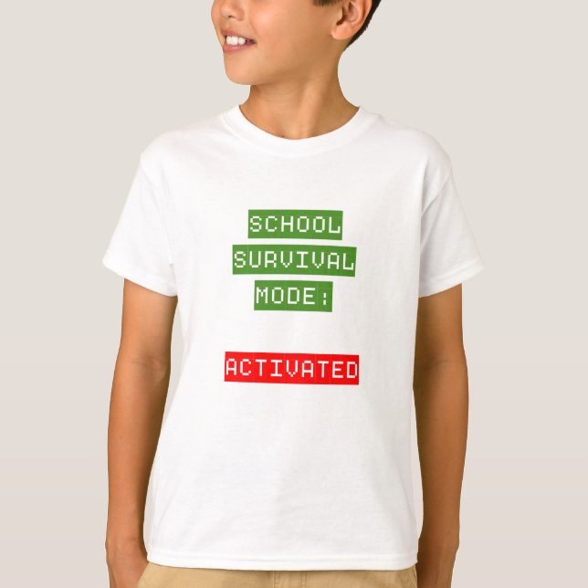 T-shirt Mode Survie Scolaire | Retour à l'école (Devant)