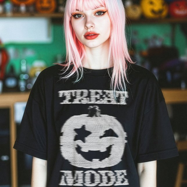 T-shirt Mode traitement Citrouille Glitchy (Créateur téléchargé)
