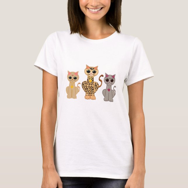 T-shirt Mode Trois chats mignons (Devant)