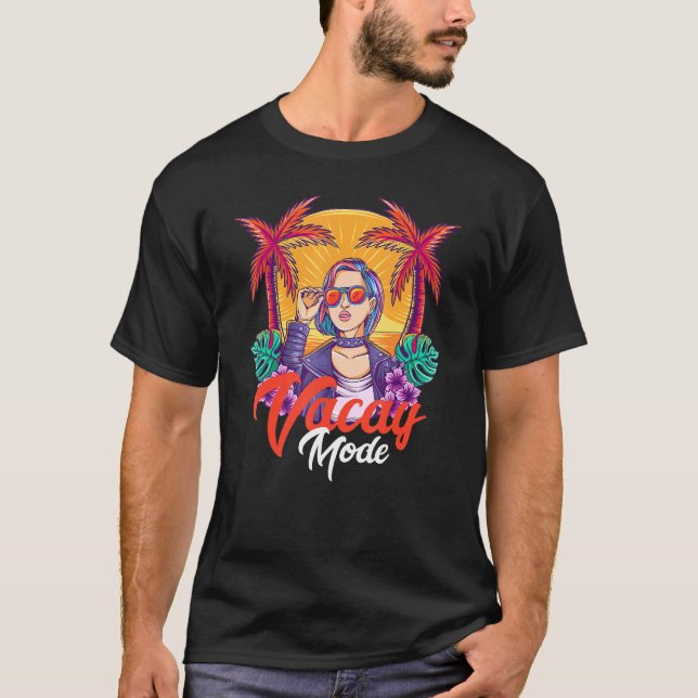 T-shirt Mode Vacay Sur Les Lunettes De Soleil Été Femmes V (Devant)