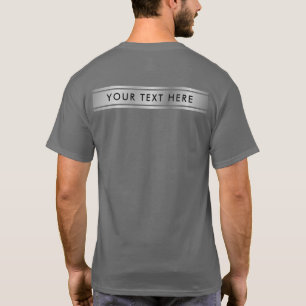 T-shirt Modèle à double face en argent Ajouter un texte Ho