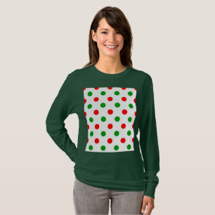 T-shirt Modèle à pois blancs rouges et verts