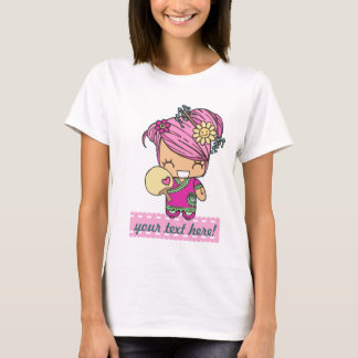 T-shirt Modèle blanc de chemise de poupée de kokeshi de