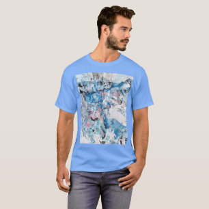 T-shirt Modèle couleur bleu carolina d'art Abstrait person