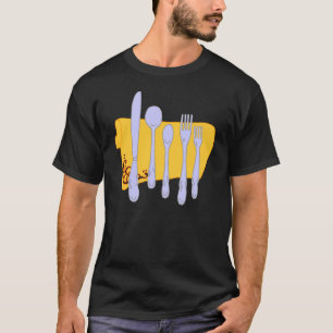T-shirt Modèle de conception de Cuisine Dinnerware