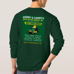 T-shirt Modèle de coupe de l'herbe de la pelouse en paysa