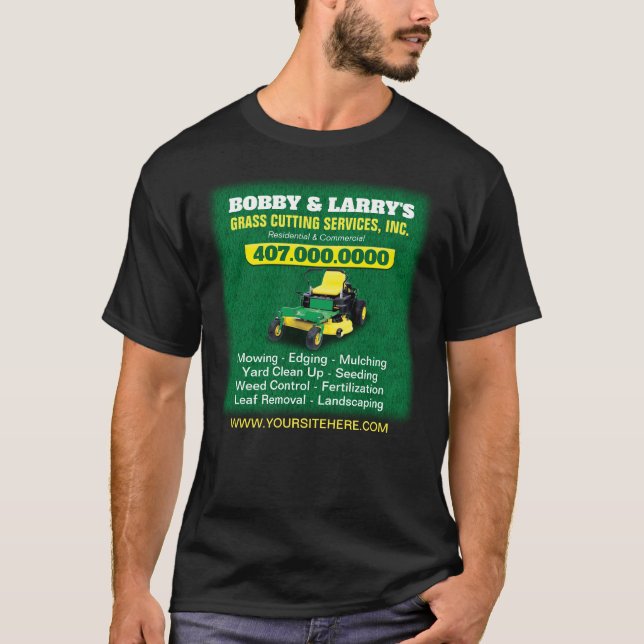 T-shirt Modèle de coupe de l'herbe d'entretien paysager Dr (Devant)