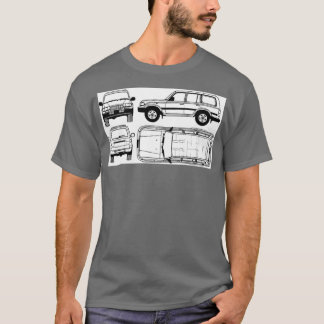 T-shirt Modèle de dimension de croiseur terrestre FJ80 