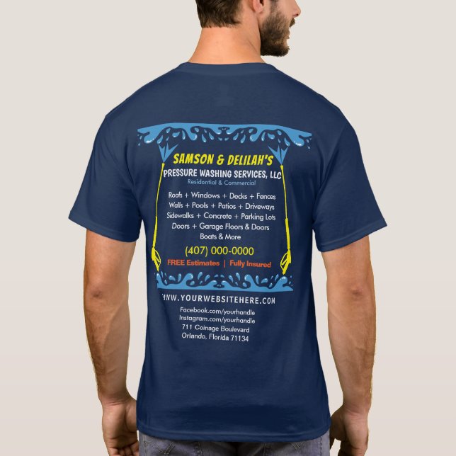 T-shirt Modèle de lavage et de nettoyage sous pression (Dos)