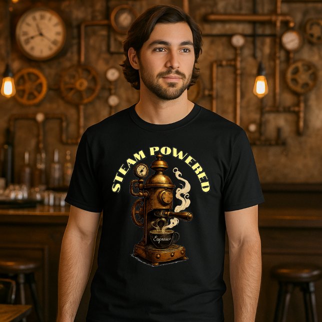 T-shirt Modèle de machine à café Steampunk Espresso (Créateur téléchargé)