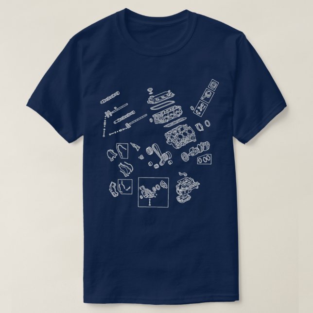 T-shirt Modèle de moteur V6 (Design devant)