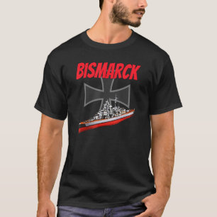 T-shirt Modèle de navire allemand Bismarck de la Seconde G