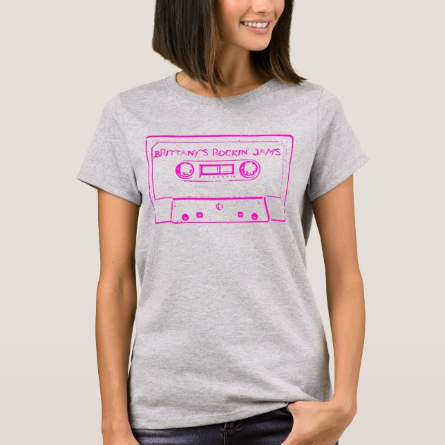 T-shirt Modèle de nom rose Rockin Jams (Devant)