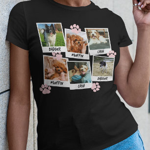 T-shirt Modèle de photo Pink Paws 6 instantanés de chien