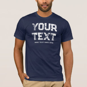 T-shirt Modèle de texte en détresse Hommes Moderne Bleu ma