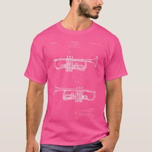 T-shirt Modèle de trompette Instrument Vintage de brevet T