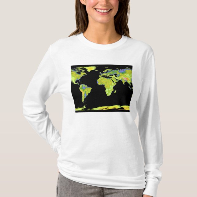 T-shirt Modèle d'élévation numérique des continents sur Ea (Devant)